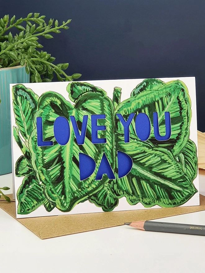 'Love You Dad' Paper Cut Card