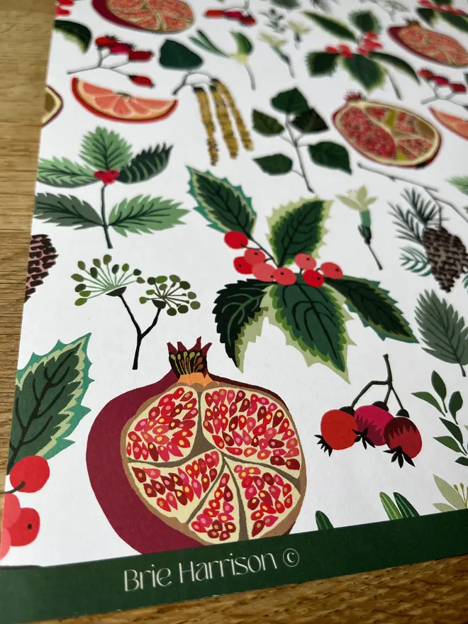 december christmas print gift wrap