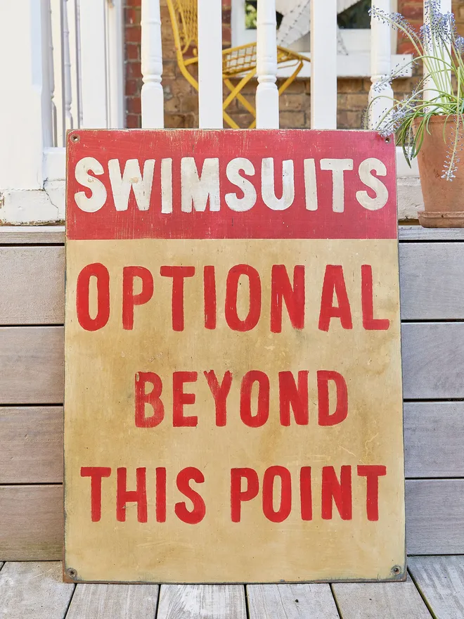 Swimsuits optional beyond this point