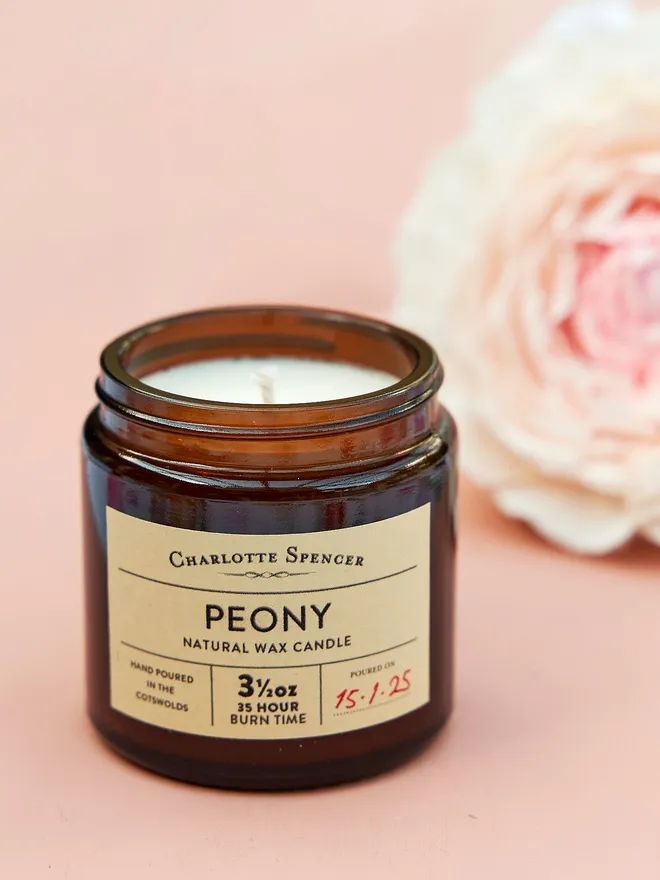 Peony scented candle