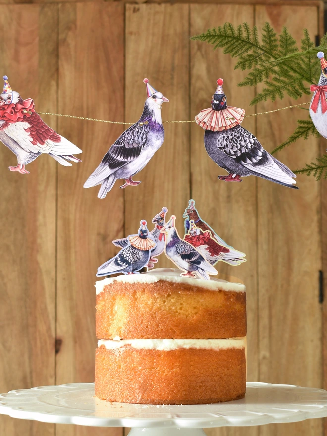 Set of Pigeon Cake Toppers
