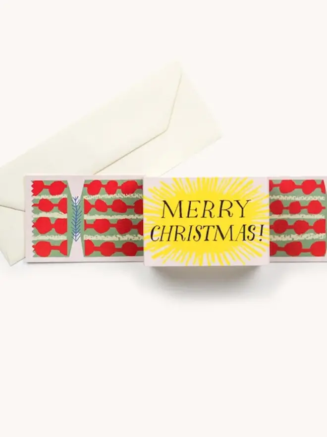 yellow christmas cracker card