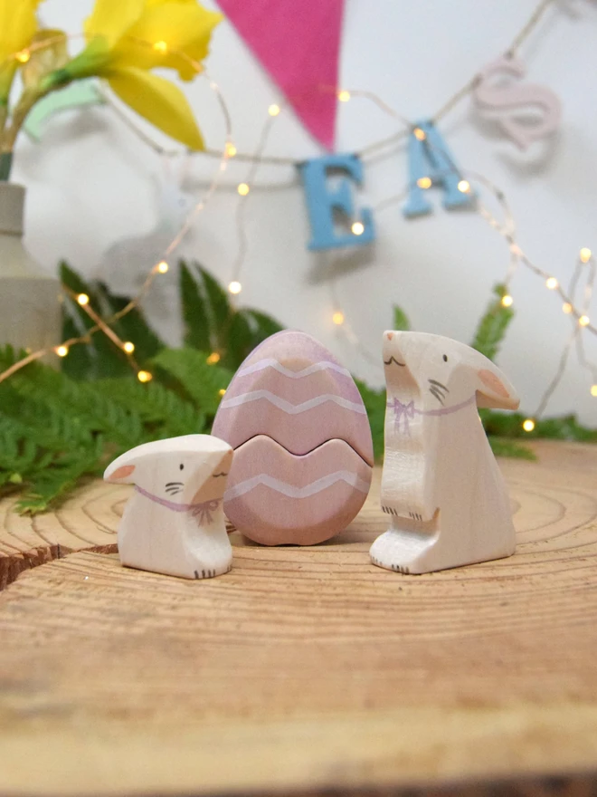 Easter Bunnies Wooden Toys