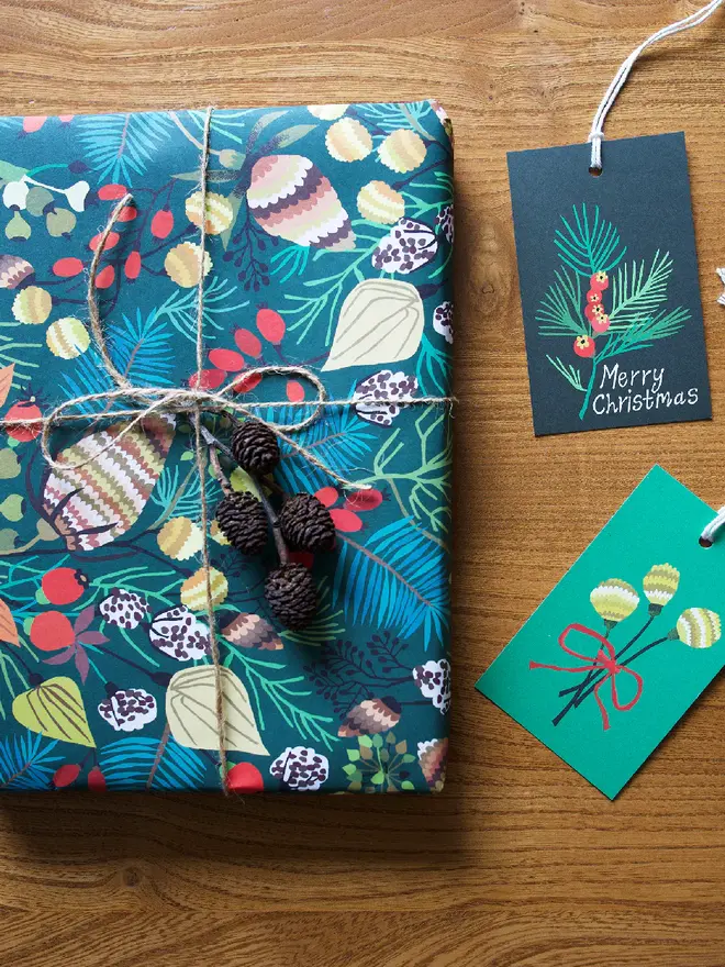 noel christmas print gift wrap