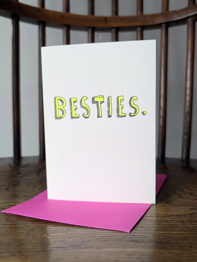 Best friend "besties" card standing