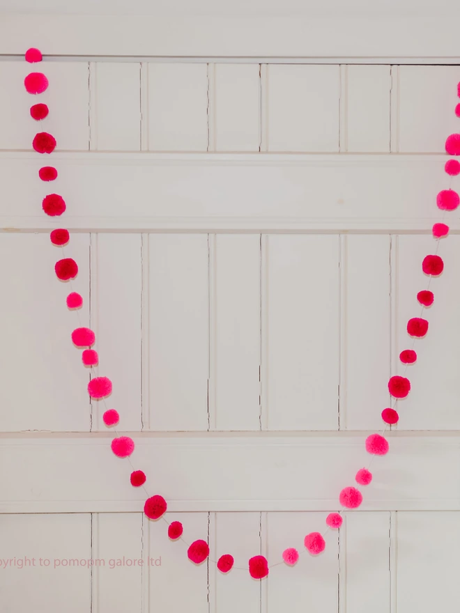pinks combo pom pom garland 
