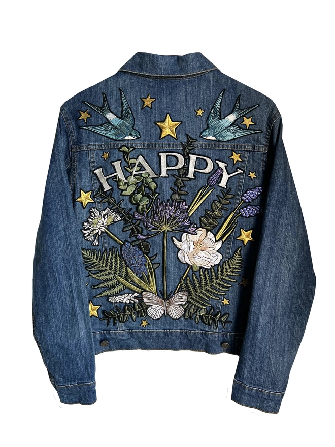 Bespoke embroidered denim jacket