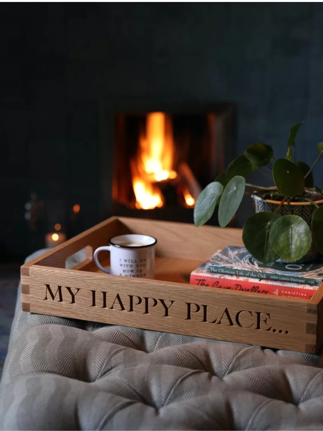 Personalised Oak Butler Tray - Medium