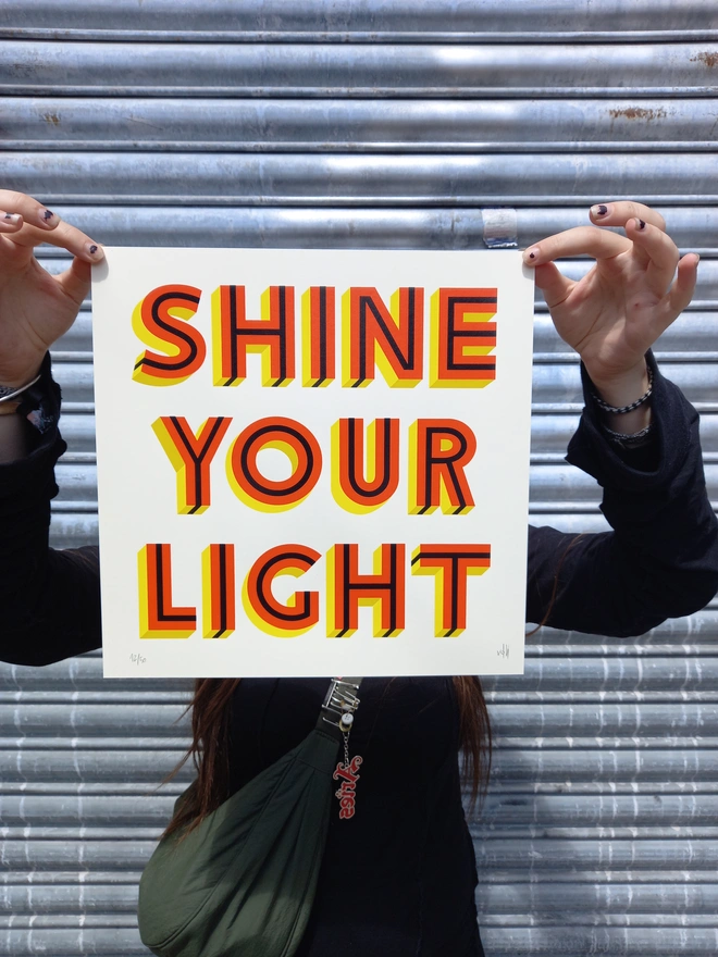'Illuminated' Shine Your Light Square Screenprint