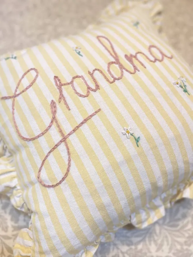 Yellow Striped Cushion