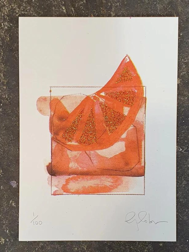 Mini Negroni Glittered Screen Print