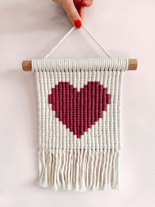 Heart Macrame Wall Hanging