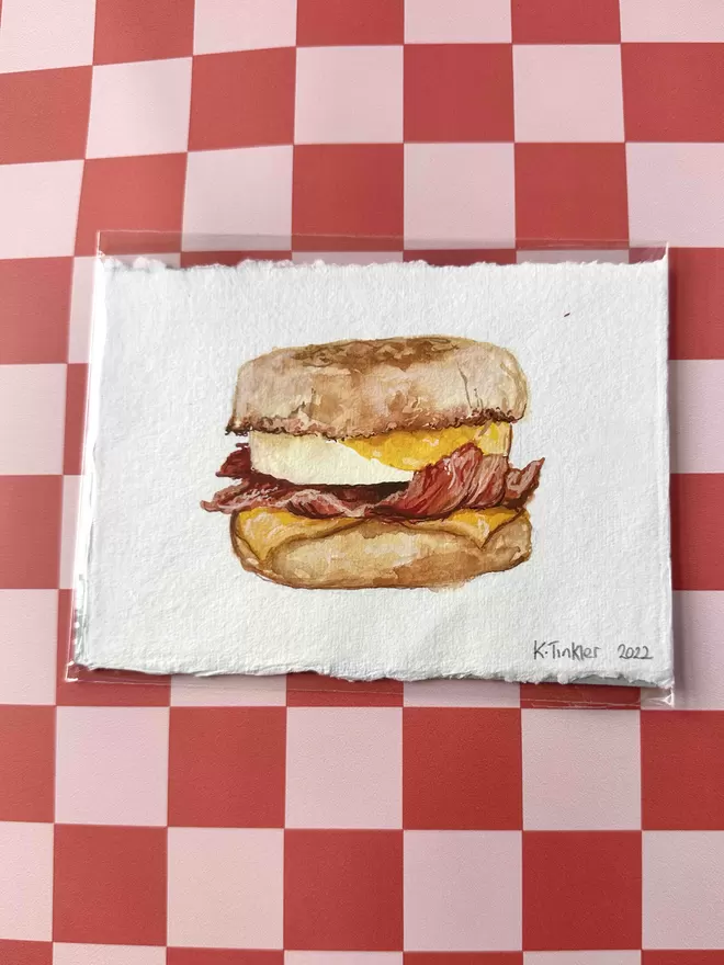 Katie Tinkler illustration painting of egg McMuffin 