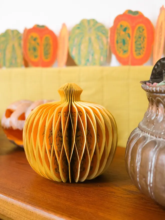 Pumpkin Honeycomb Ornament (Set Of 6)