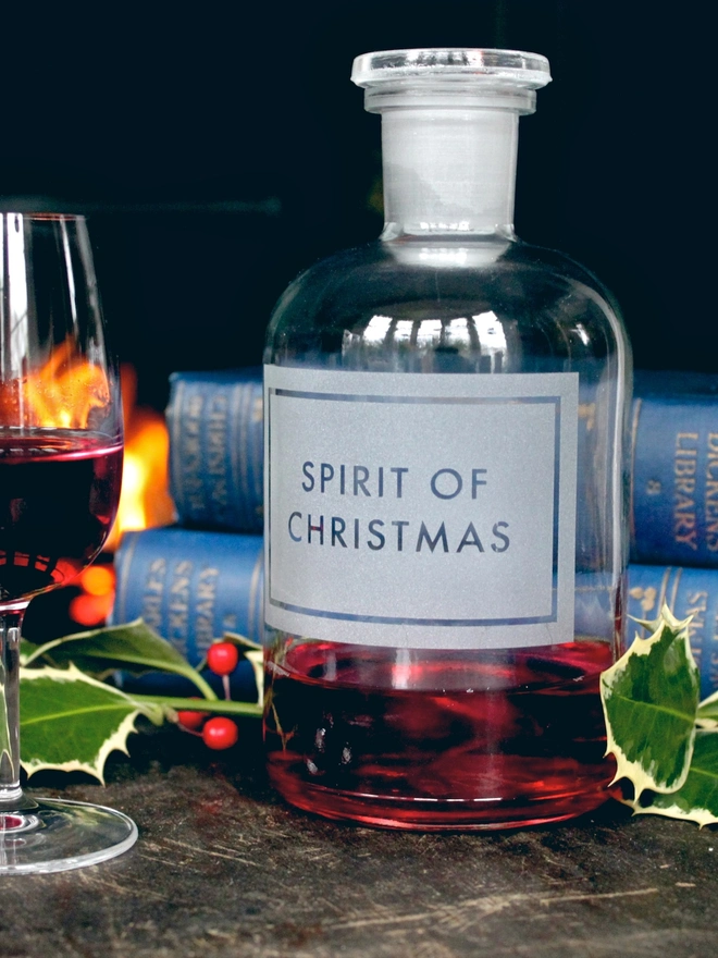 spirit of christmas apothecary bottle