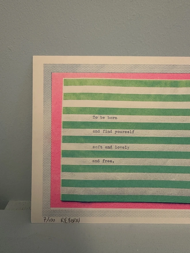 'Reborn' A5 Risograph Print Wall Art