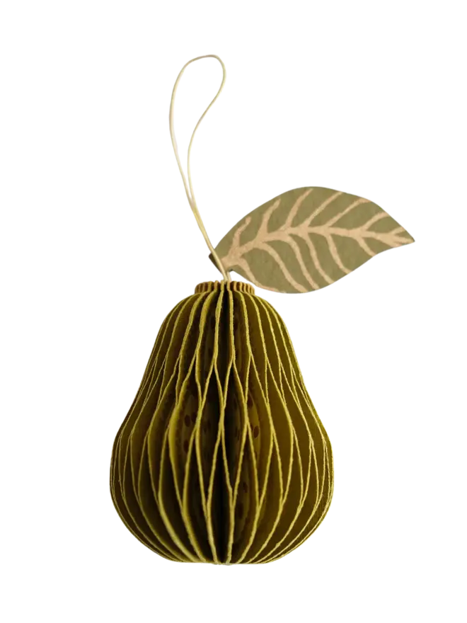 Pear Honeycomb Ornament (Set Of 6)