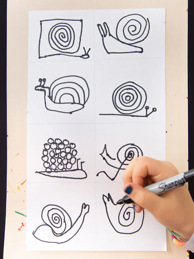 drawing snails inspired by artists