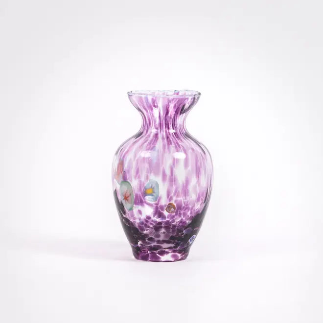 loto curved vase in amethyst