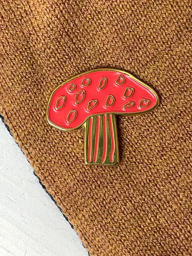 Mushroom Enamel Pin Badge