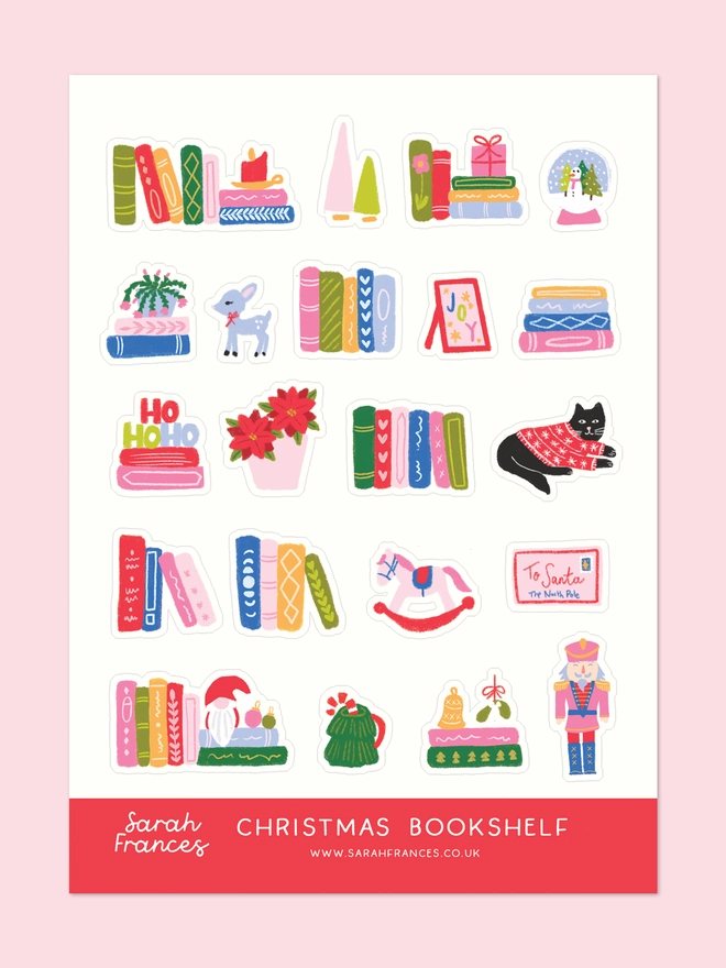 Christmas Bookshelf Sticker Sheet