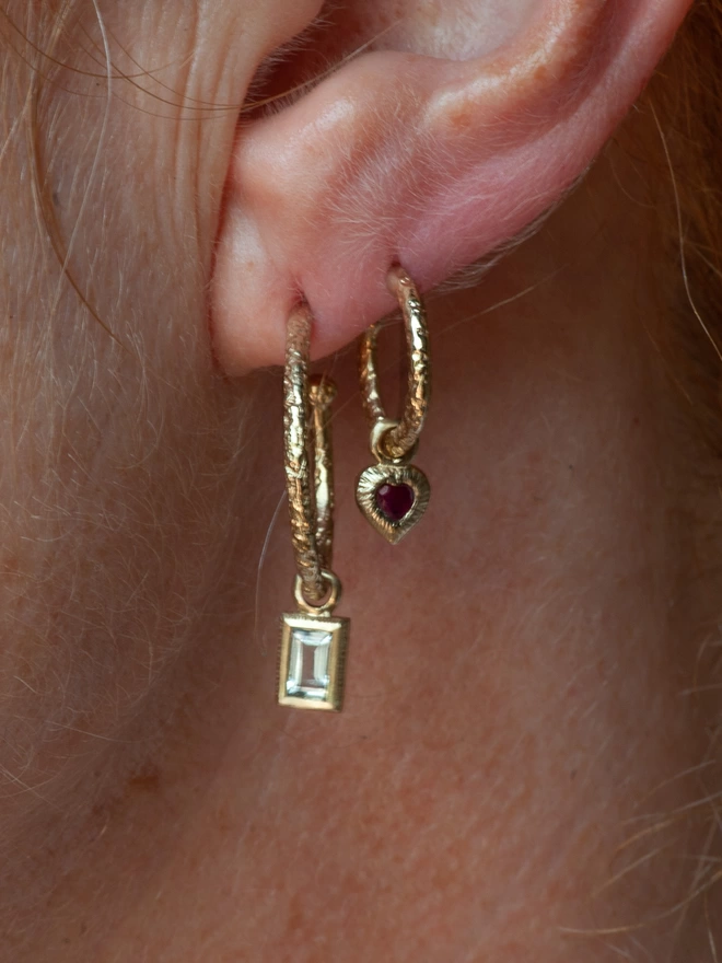 charm hoop earrings 9ct gold 