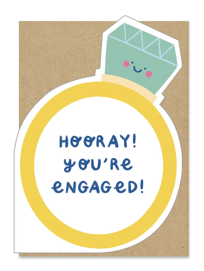 hooray engaged ring card
