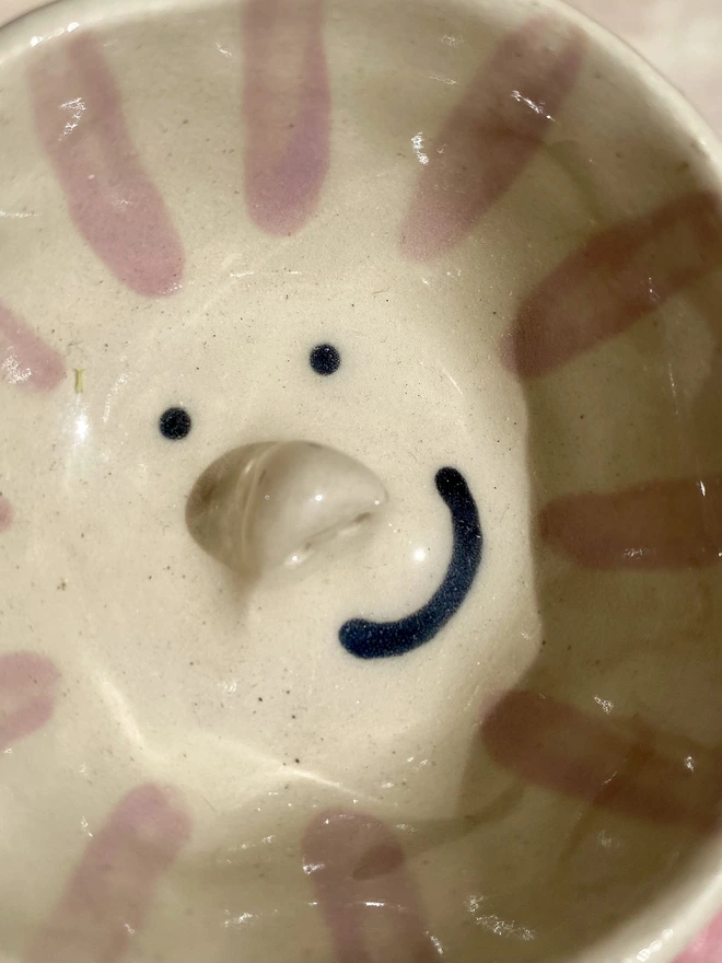lilac stripe trinket bowl - close up