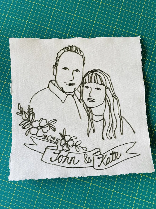 Embroidered Couples Portrait