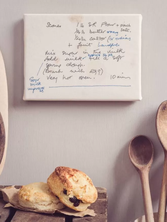 Personalised Embroidered Recipe Canvas Artwork