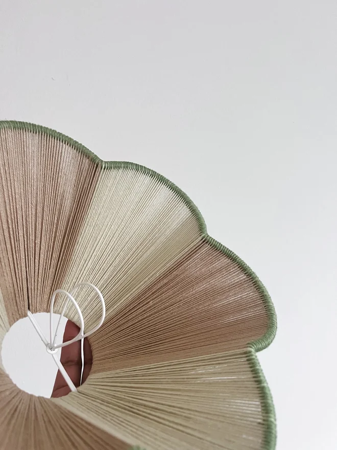 String Petal Flower Lampshade Moss Green Trim