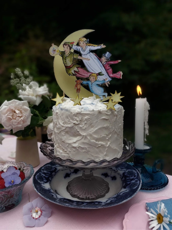 Moon and stars cake topper