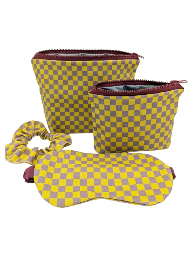 Cotton Travel Sleep Collection (Set Of 4), a collection of 4 cotton travel sleep items sitting on a plain white surface. 