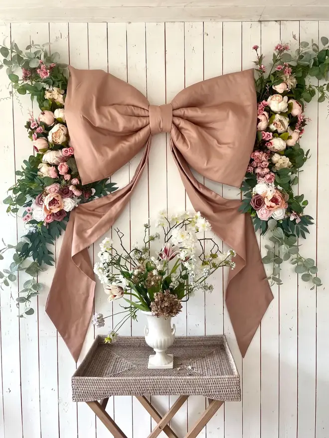 Giant Dusty Pink Wedding Fabric Bow