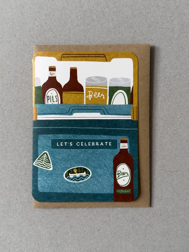 beer cooler greetings card