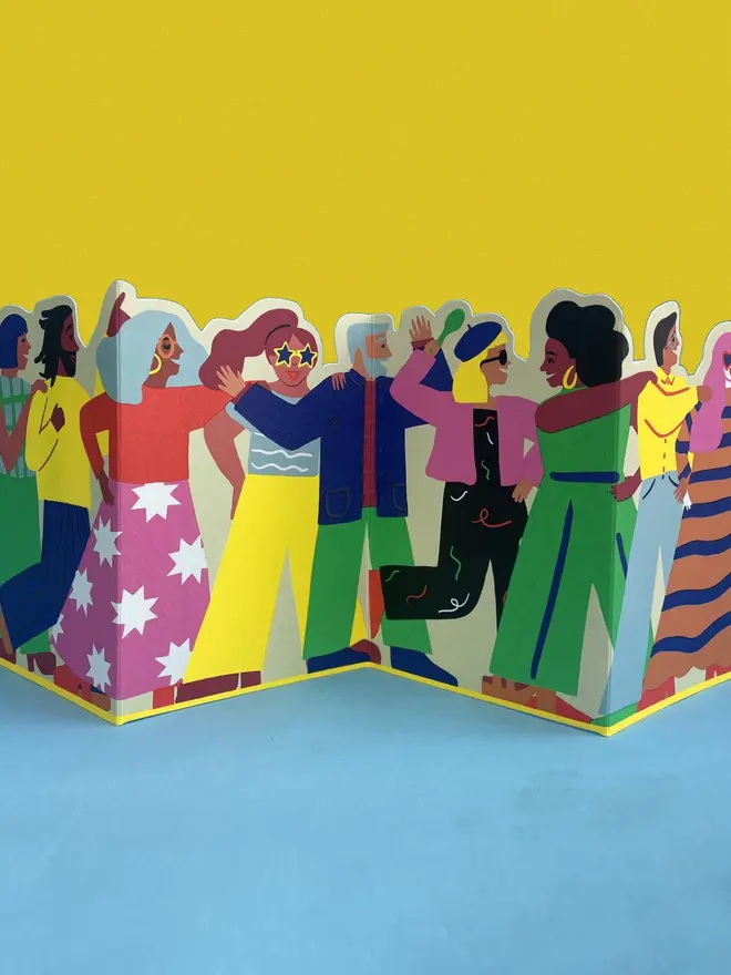Conga Line Concertina Card
