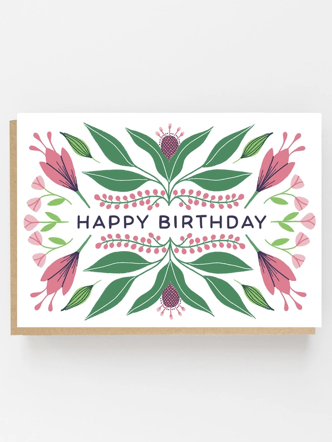 autumn floral birthday card