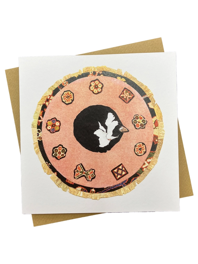 Cat on a Rug Greetings Card