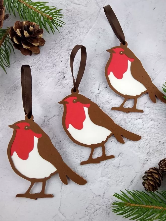 Paper Robin Christmas Decorations