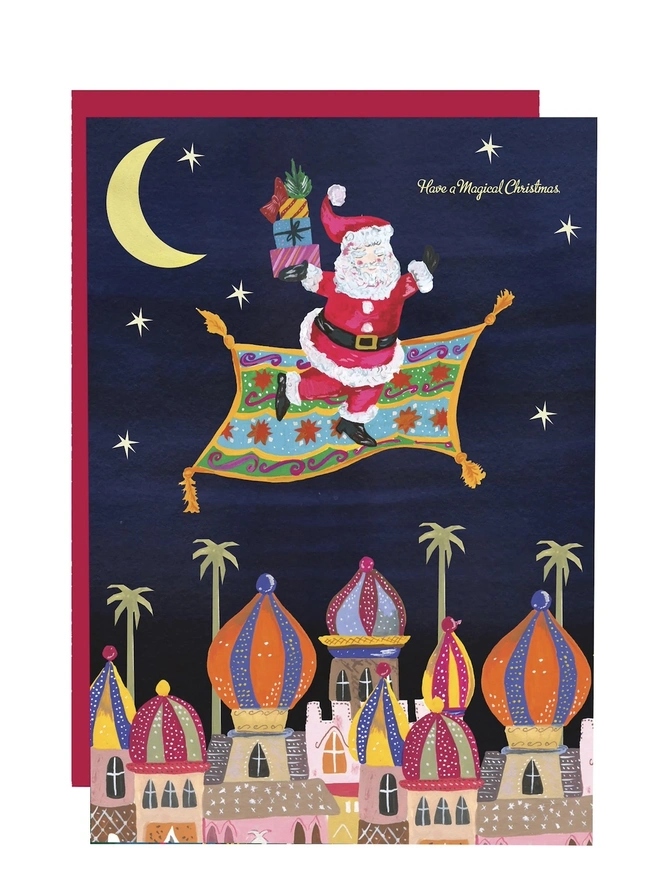 'Have A Magical Christmas', Santa On Magic Carpet Card 