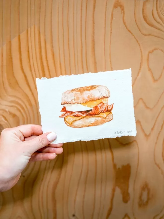 Katie Tinkler illustration of an egg McMuffin.