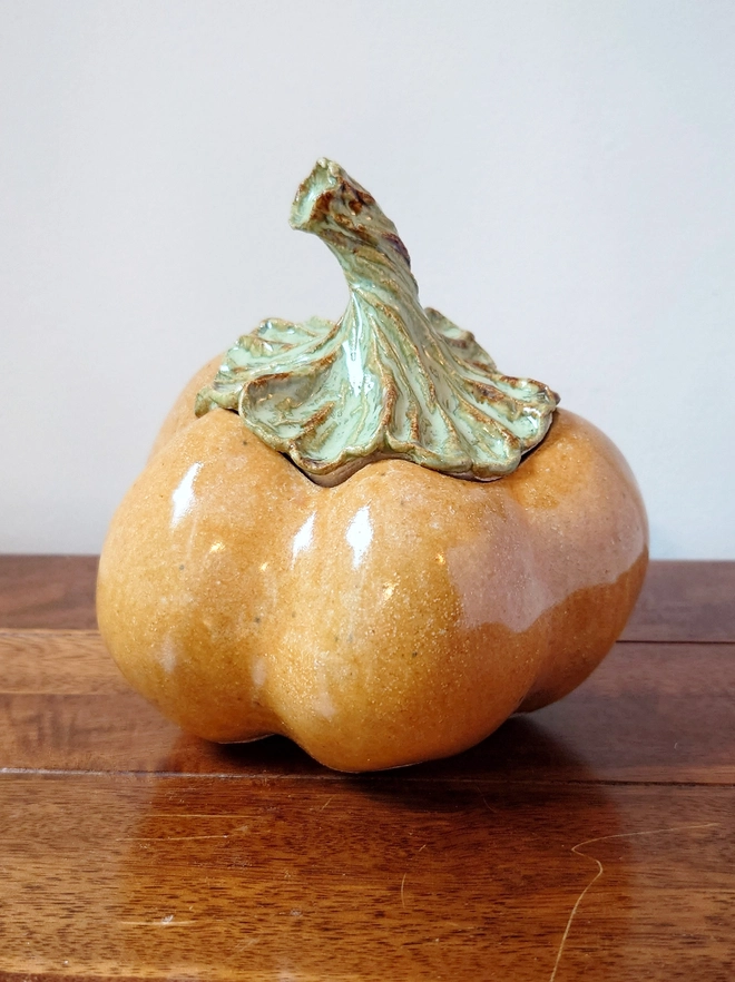 Pumpkin Jar Lidded Pot Halloween Decor