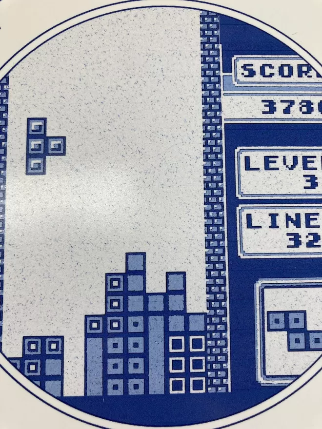 Hand Printed Delft Style Tetris Tile