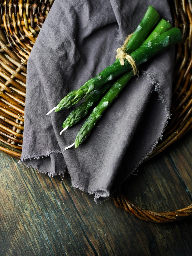Asparagus Spear Dinner Candles - Bunch of 3