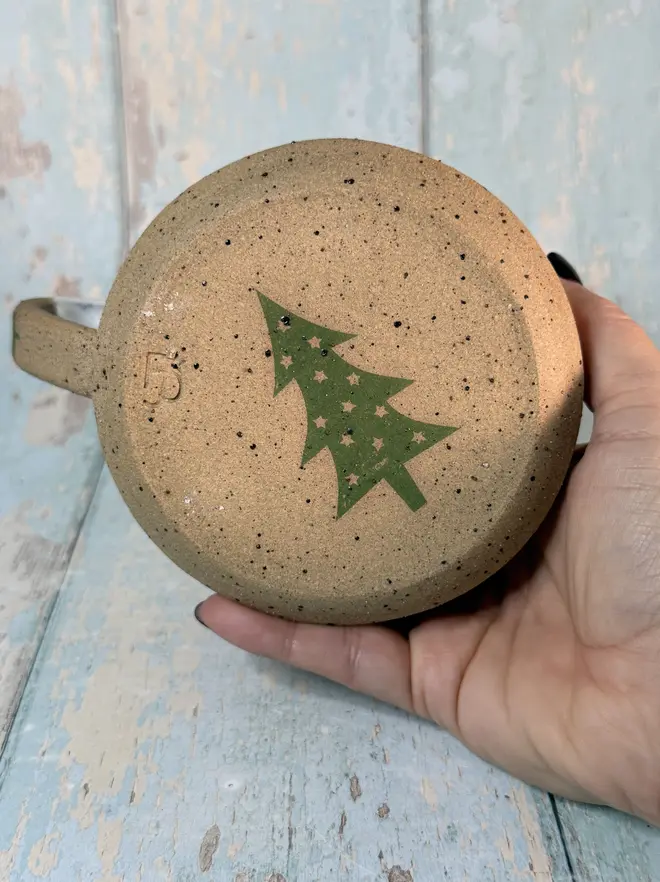 White and Green Christmas Tree Mug