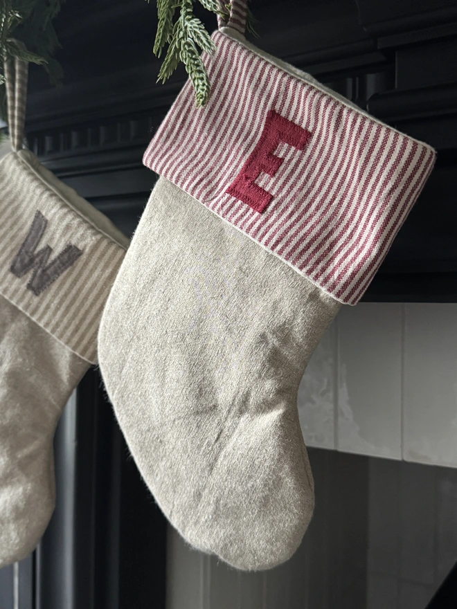 Striped Mini Christmas Stocking.
