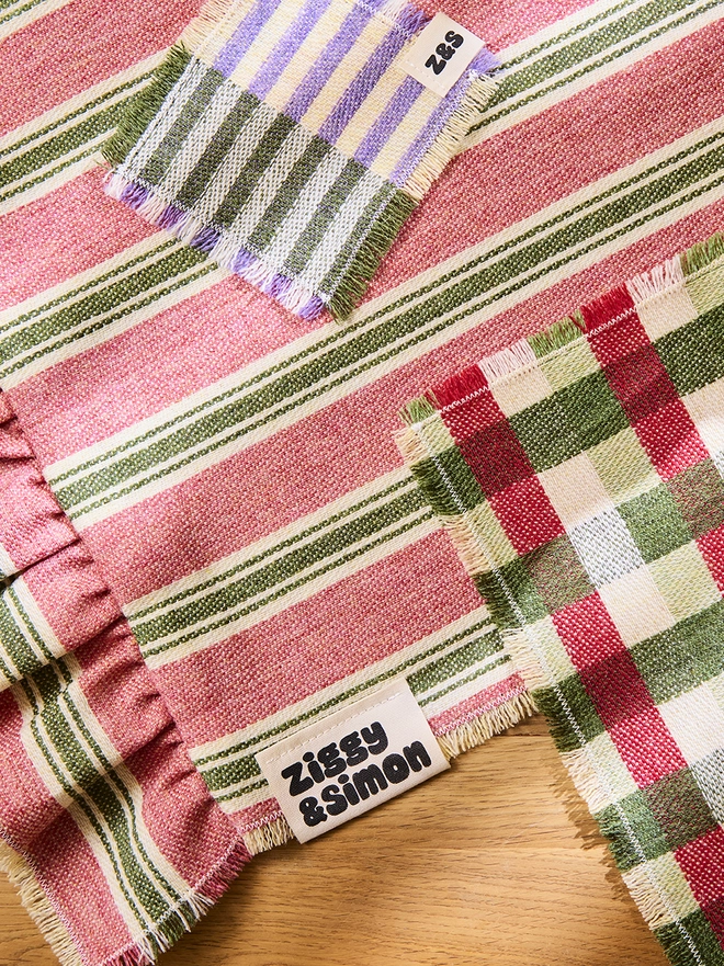 Pink Sherbet Runner. A pink and green runner.