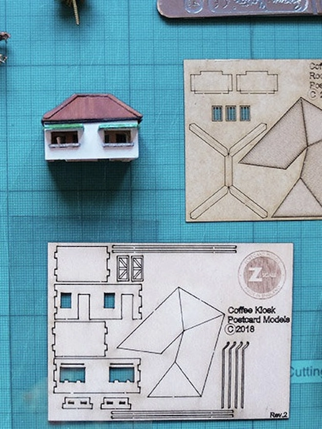 Coffee Kiosk (Z-Scale 1:220) Model