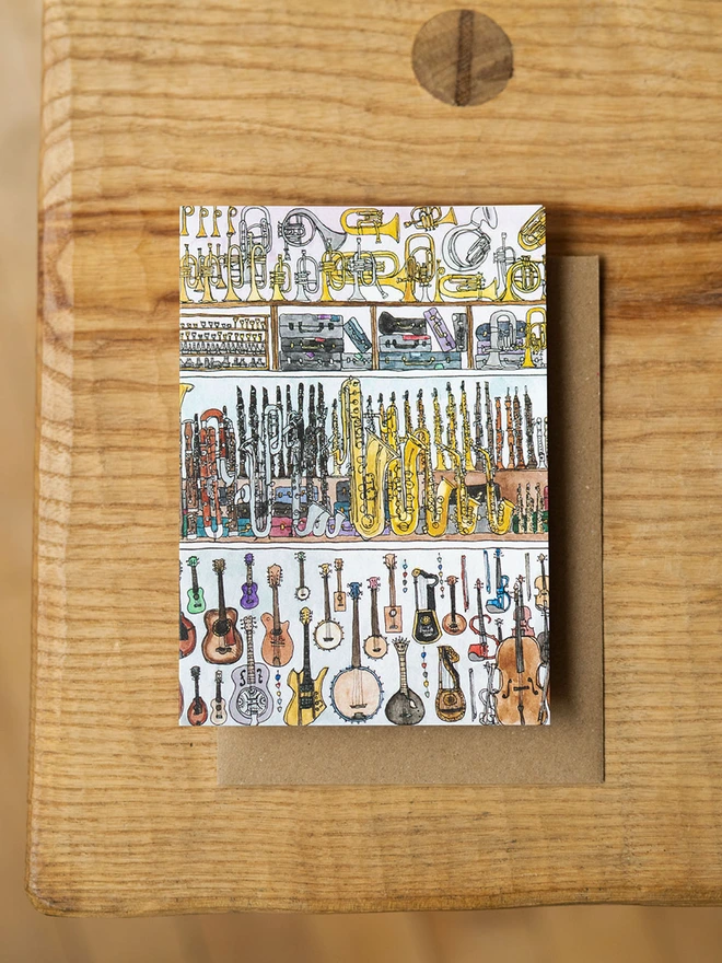 Watercolour Musician's card