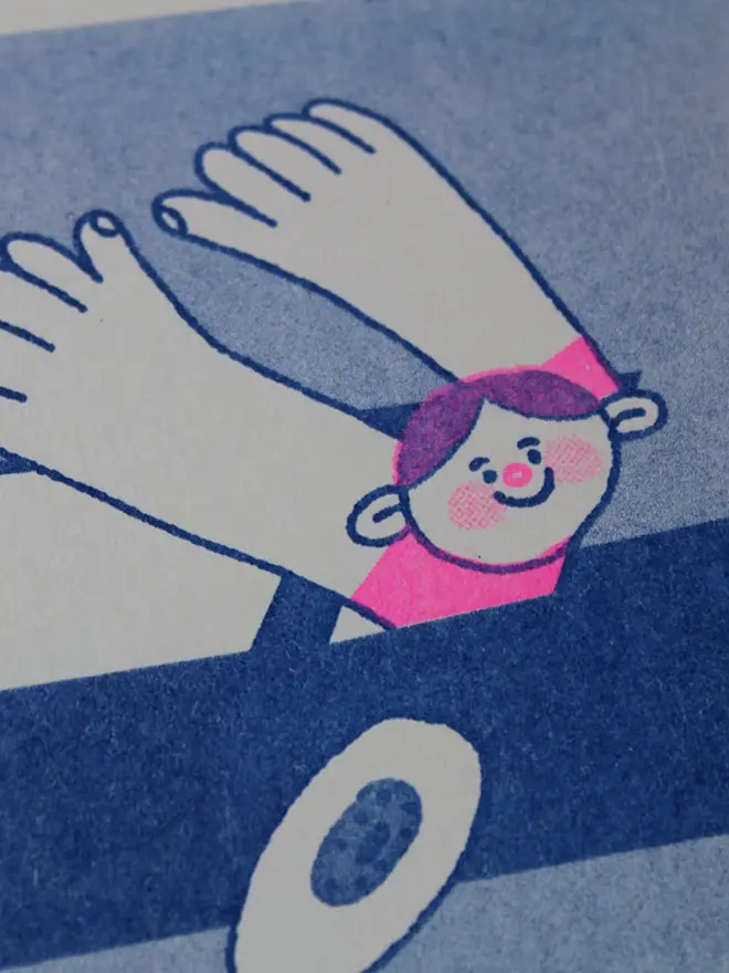 'Wooooo!' A6 Riso Greetings Card